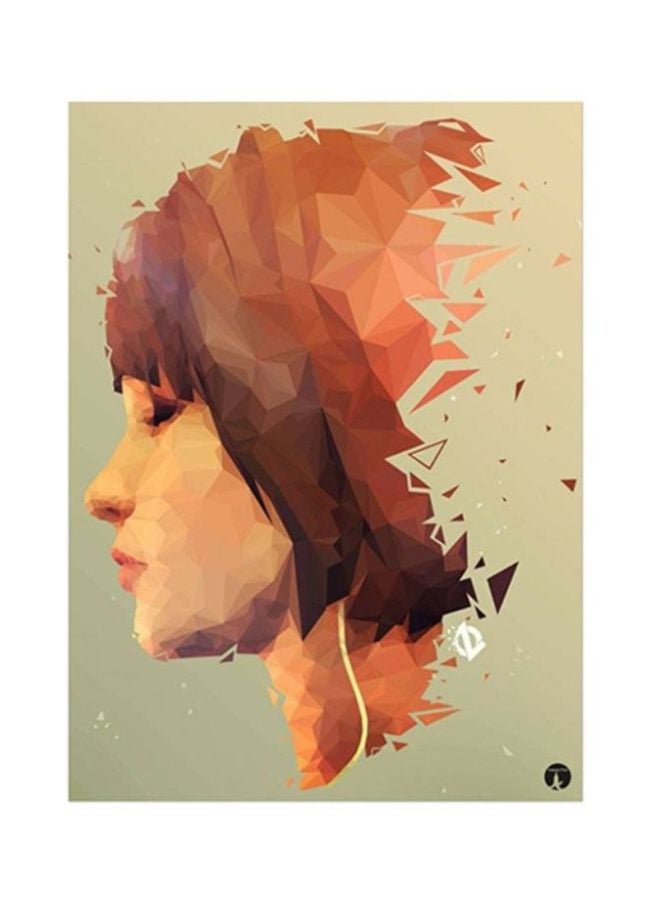 بي بي ملصق مصنوع من رقاقة معدنية بتصميم لعبة الفيديو "Life Is Strange" بيج/ برتقالي/ أسود 20x15سم