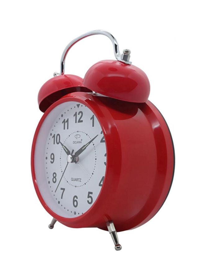 Dojana - Round Analog Desk Clock Red/White - Image 1