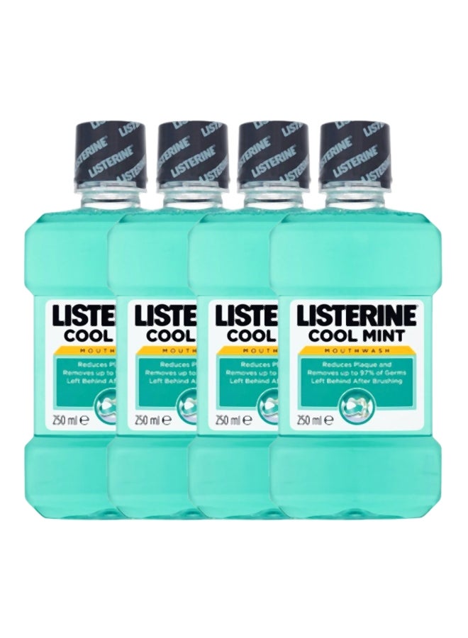 Listerine - 4-Piece Cool Mint Mouthwash Set Blue 4x250ml - Image 1