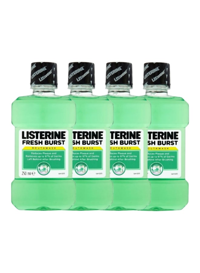 Listerine 4-Piece Fresh Burst Mouthwash Set Green 4x250ml 