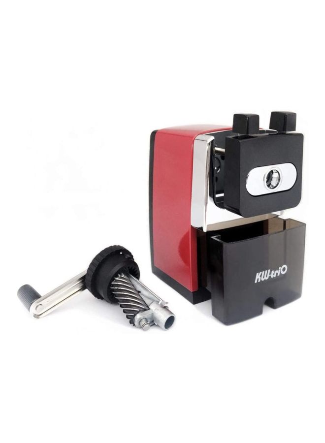 Kw-trio Metal Shell Table Mounting Pencil Sharpener Red/Black/Silver  - Image 4