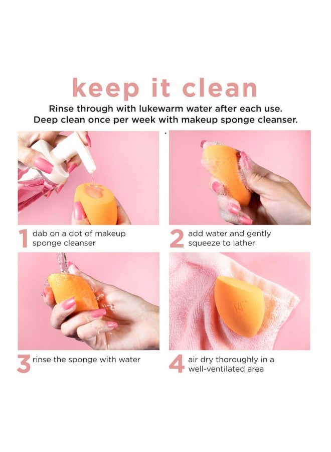 REAL TECHNIQUES 8-Piece Face And Eye Brush With Spoge Set Orange/Pink/Black - Image 5