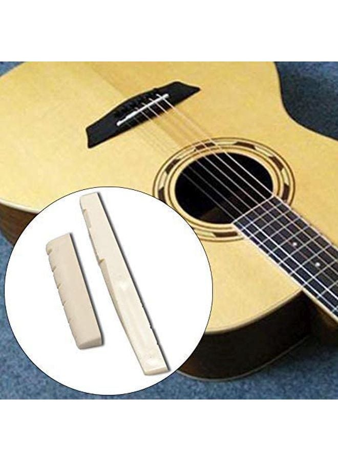 Mike Music 8-Piece Bridge Pins With Nuts And Saddle Bone For Acoustic Guitar - Image 2