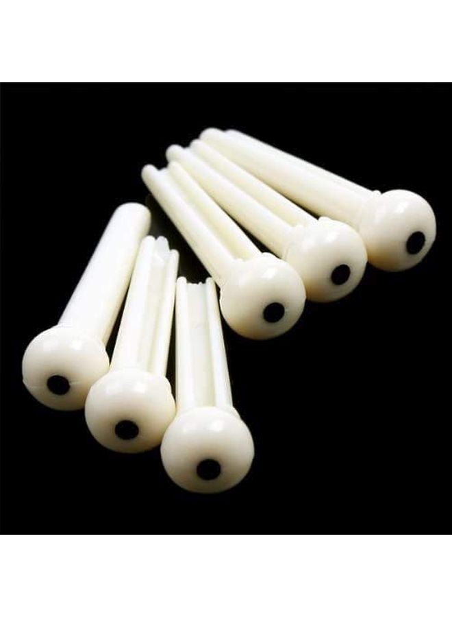 Mike Music 8-Piece Bridge Pins With Nuts And Saddle Bone For Acoustic Guitar - Image 4
