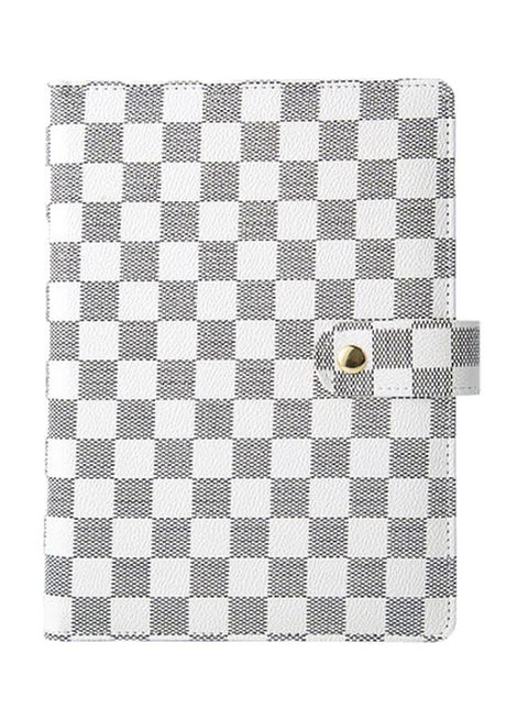 A5 Designed Ring Binder Notebook Grey/White