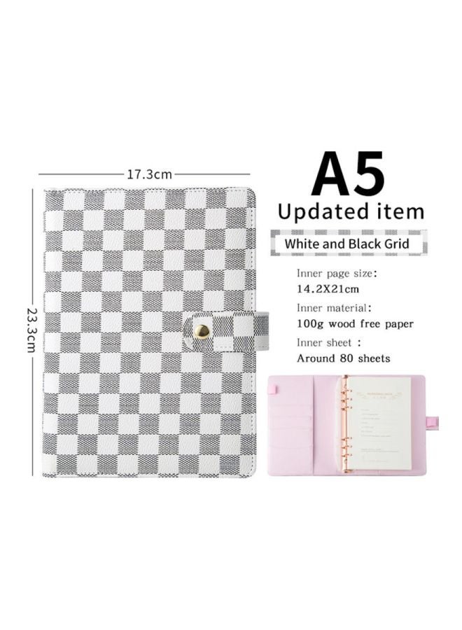 Generic - A5 Designed Ring Binder Notebook Grey/White - Image 1
