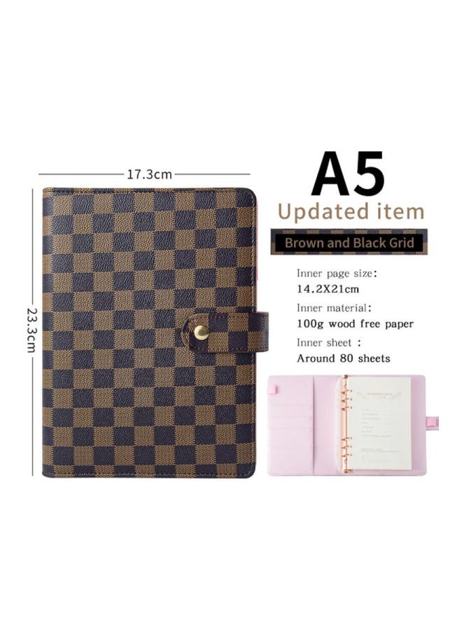 Generic A5 Designed Ring Binder Notebook Brown/Black  - Image 2