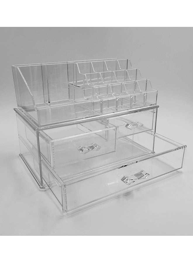 2-Piece Classic Acrylic Makeup Organizer Clear - Image 2