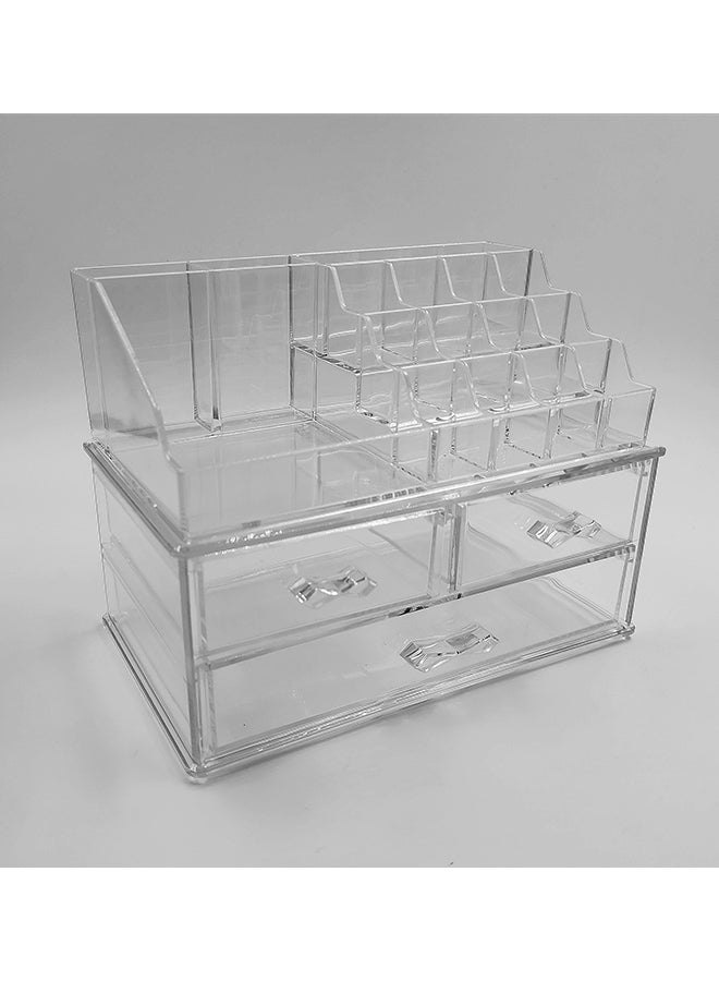2-Piece Classic Acrylic Makeup Organizer Clear - Image 1