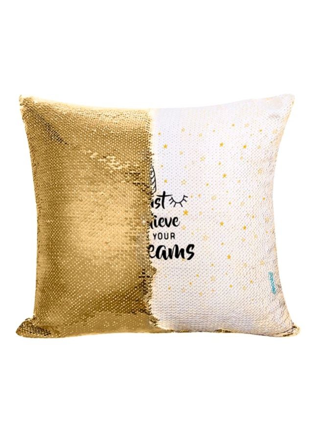 ديكالاك وسادة زينة مطرزة بالترتر القلاب بتصميم نجوم وأحلام متعدد الألوان 45x45سم