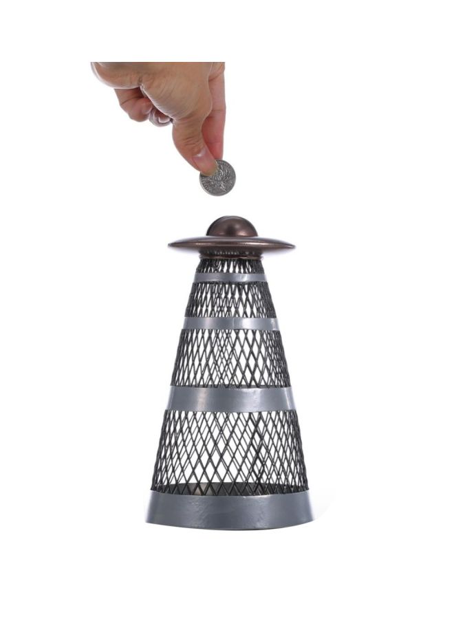 TOOARTS UFO Hand Crafted Money Bank Silver/Grey 10.5 x 21 x 10.5cm - Image 5