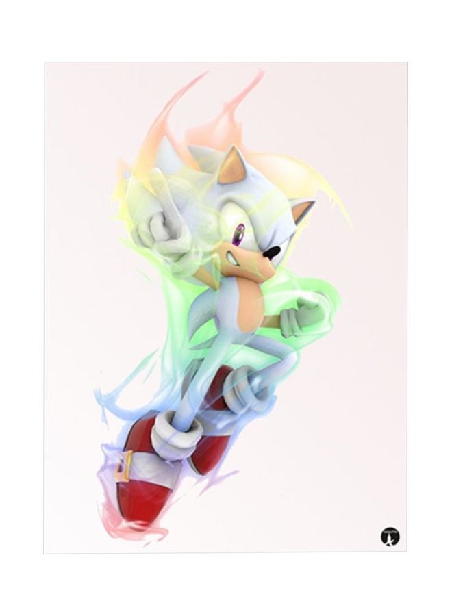 ملصق معدني بطبعة من لعبة الفيديو Sonic متعدد الألوان 15x20سم