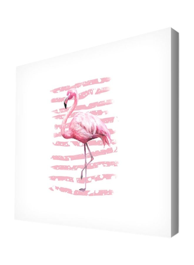 ديكالاك لوحة فنية لديكور الحائط تمثل طائر الفلامينجو وردي 35x35x2.5سم