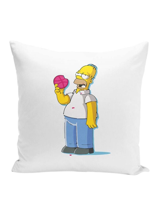 The Simpsons Donut Stuffed Throw Pillow Multicolour 16x16inch