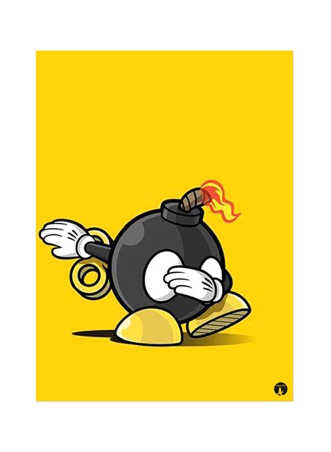 بي بي ملصق من المعدن بطبعة على شكل قنبلة متعدد الألوان 15x20سم