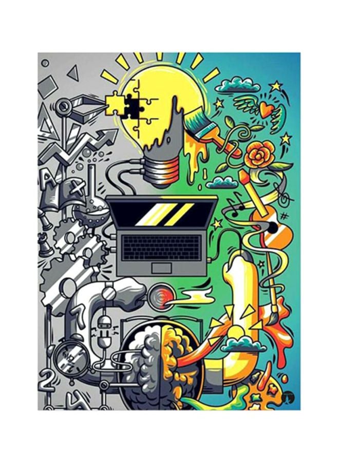 BP - Right And Left Brain Metal Plate Poster Multicolour 15x20cm - Image 1