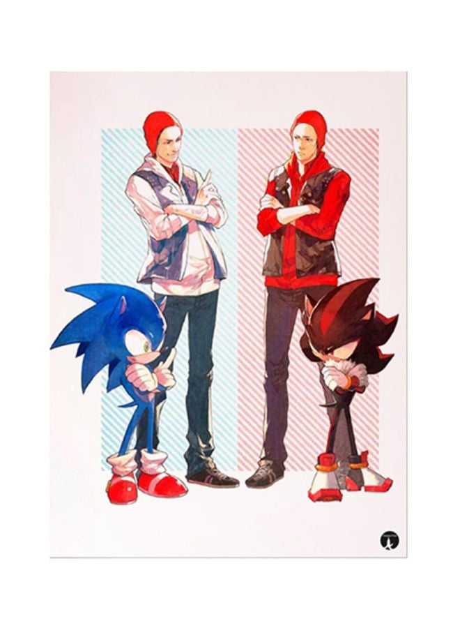 Sonic And Infamous Second Son Metal Plate Poster Red/Blue/Pink 15x20cm