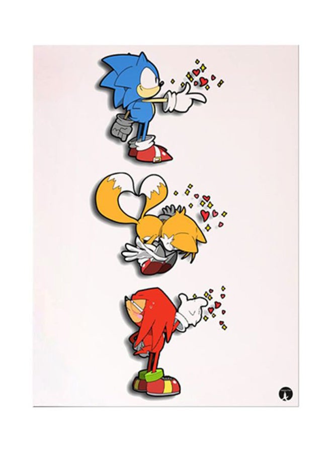 BP Sonic Metal Plate Poster Pink/Blue/Red 15x20cm