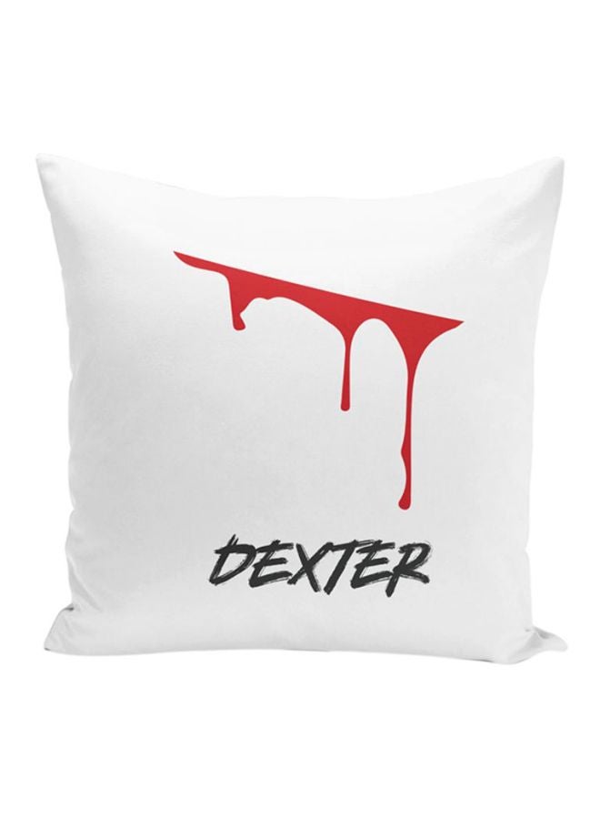 Dexter Fan Art Printed Decorative Pillow White/Red/Black 16x16inch