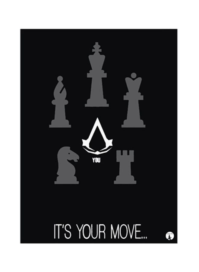 Assassin's Creed Metal Plate Poster Black/Grey/White 15x20cm