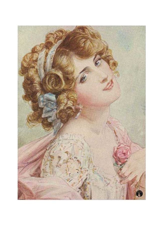 BP Vintage Art Metal Plate Poster Brown/Pink 15x20cm 