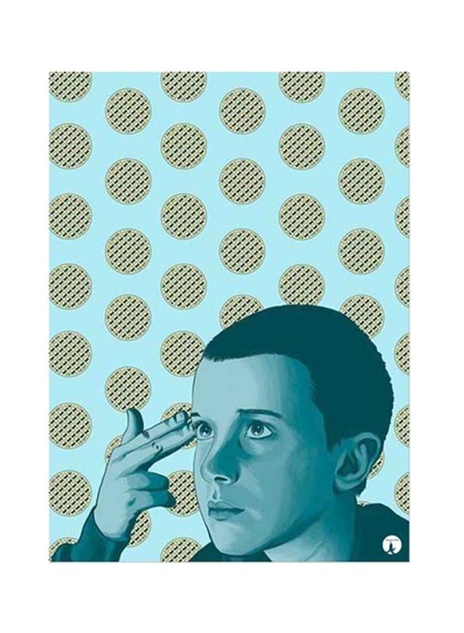 Stranger Things Metal Plate Poster Blue/Yellow 15x20cm