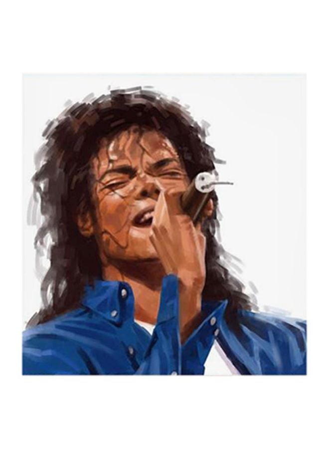 Michael Jackson MDF Wall Art Painting Black/Blue 30 x 5 x 30cm