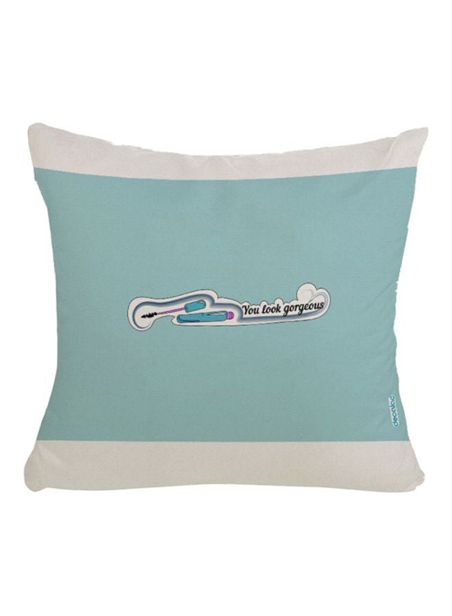Decalac You Look Gorgeous Design Decorative Pillow Green/White 45x45cm