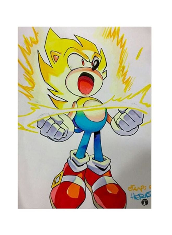 BP Video Game Sonic Metal Plate Poster Yellow/White 15x20cm