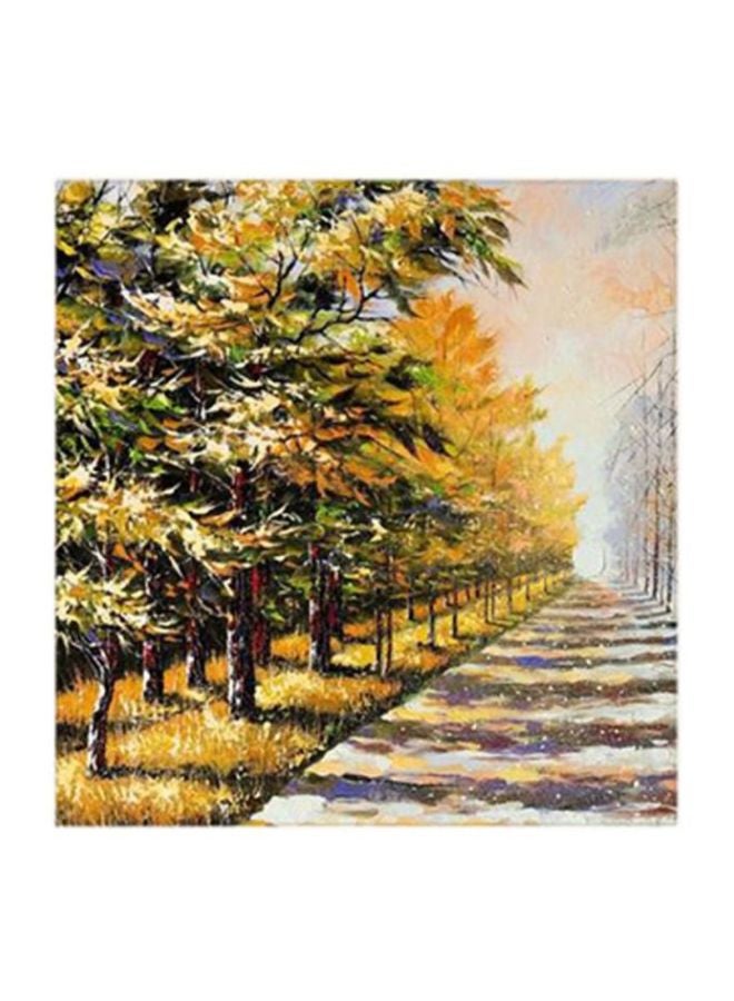 Nature MDF Wall Art Painting Yellow/Green 30 x 5 x 30cm