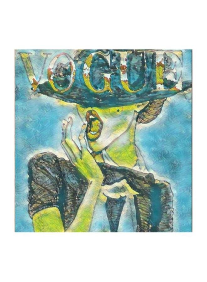 Vogue Fashion And Lifestyle MDF Wall Art Painting Blue/Green 30 x 5 x 30cm