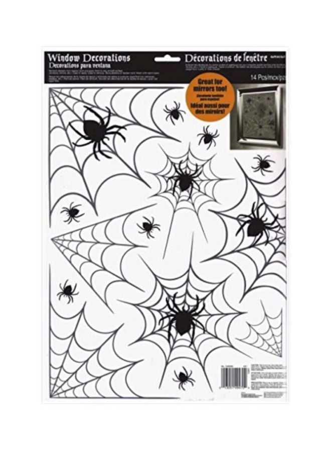Amscan 14-Piece Decorative Window Sticker Set Black 16.9x11.8inch