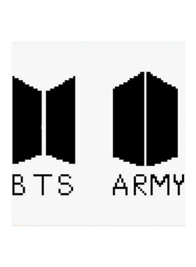 لوحة فنية من خشب MDF بتصميم لمعجبين فرقة BTS أسود/ أبيض 30 x 5 x 30سم
