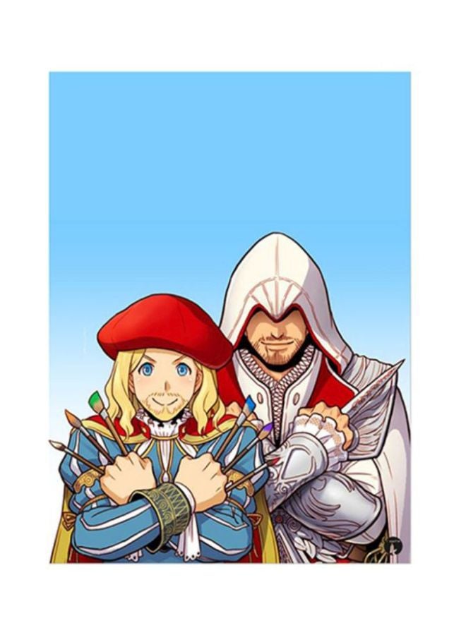 BP Assassin's Creed Metal Plate Poster Blue/Red/Yellow 15x20cm