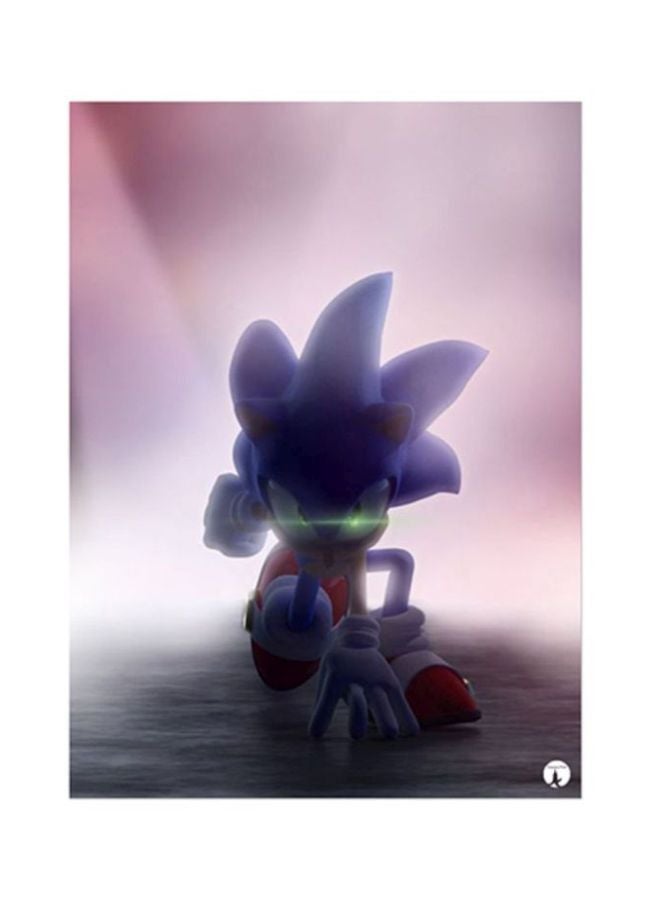 Sonic Metal Plate Poster Multicolour 15x20cm