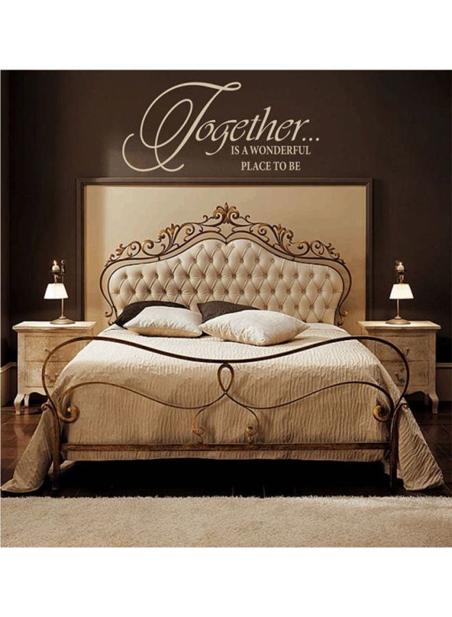 Spoil Your Wall Together Is A Wonderful Place To Be Wall Quote Sticker Beige 80x25cm  - Image 2