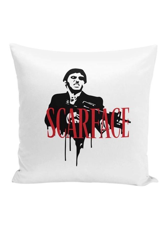 Scarface Printed Throw Pillow White/Black/Red 16x16inch