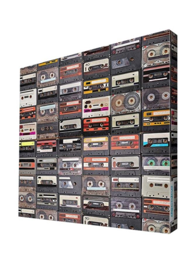 Cassette Design Canvas Wall Art Multicolour 15x15x2.5centimeter