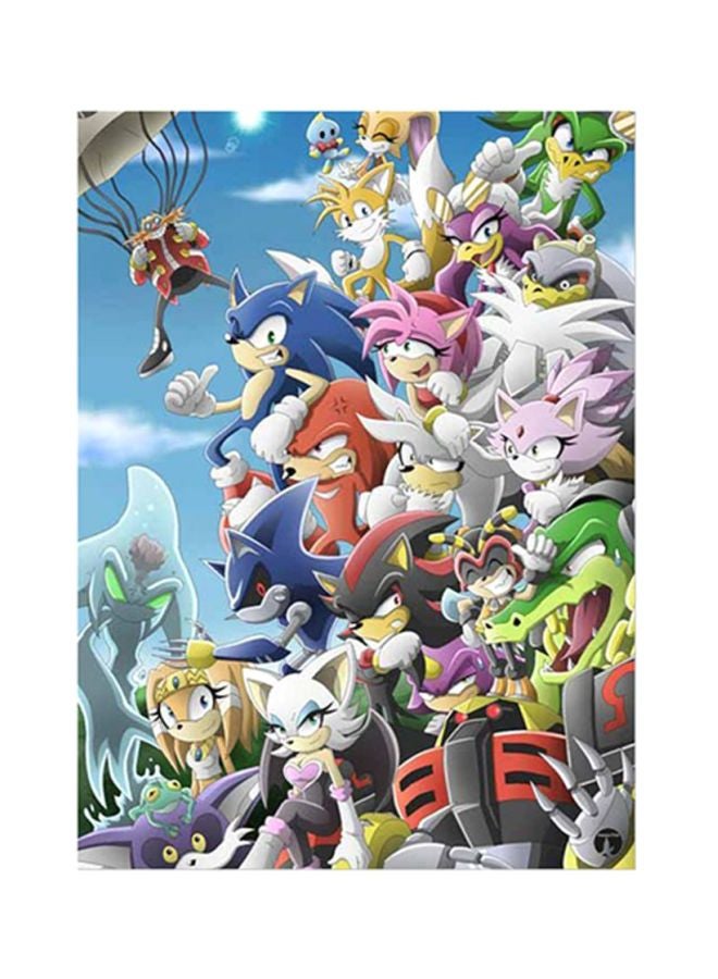 بي بي ملصق معدني بطبعة من لعبة الفيديو Sonic متعدد الألوان 15x20سم