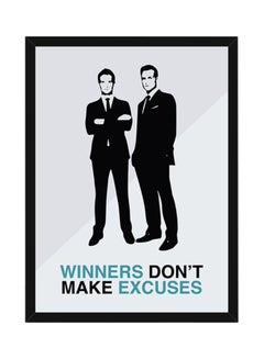 Spoil Your Wall Suits Quote Wall Poster With Frame White/Grey/Black 40x55cm 