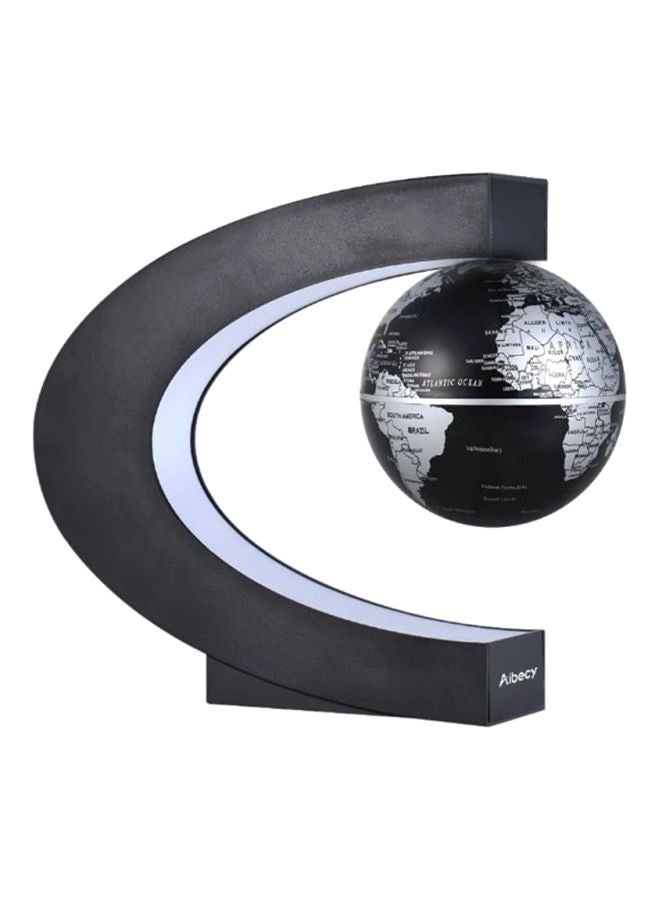 Aibecy C Shaped Floating Earth Globe World Map With LED Light Black/White 3inch