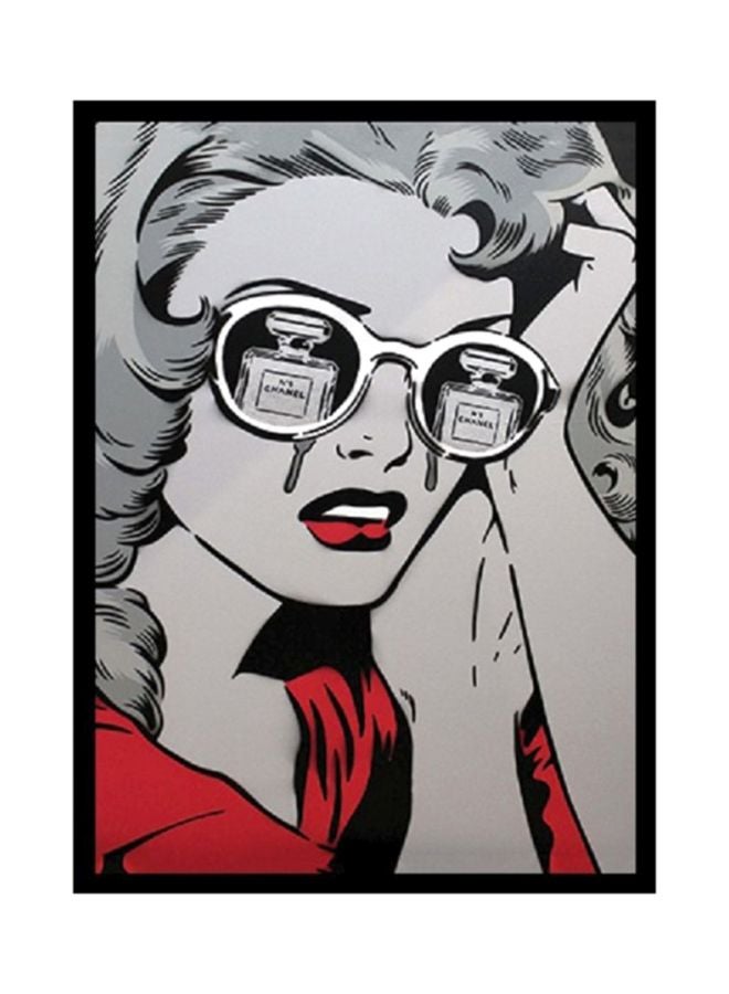 Spoil Your Wall Pop Art Wall Poster With Frame Grey/Red/White 40x55cm 