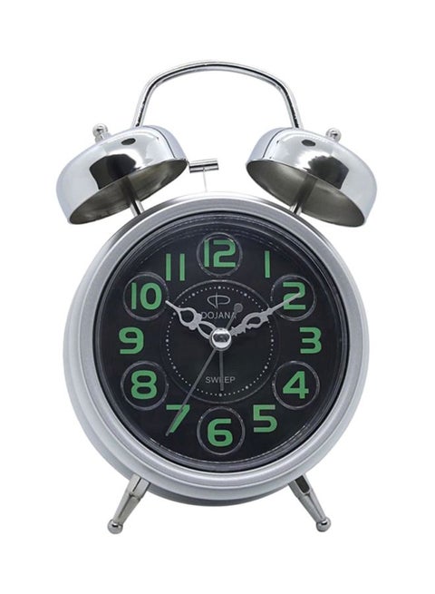 Sweep Analog Alarm Clock Silver/Black