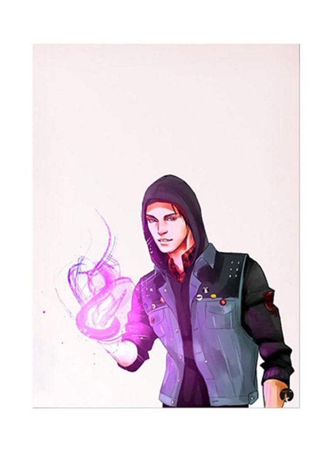 بي بي ملصق من المعدن بتصميم مستوحى لعبة الفيديو "Infamous Second Son" متعدد الألوان 15x20سم