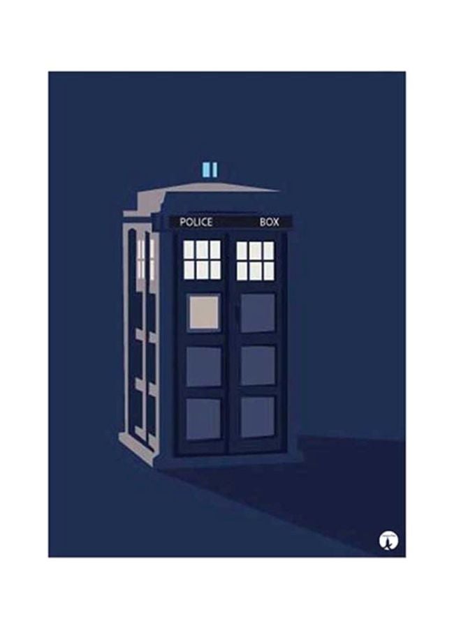 بي بي ملصق لوحة معدنية مزين بطبعة من المسلسل التلفزيوني "Doctor Who" أزرق/أبيض/رمادي 15x20Ø³Ù†ØªÙŠÙ…ØªØ±