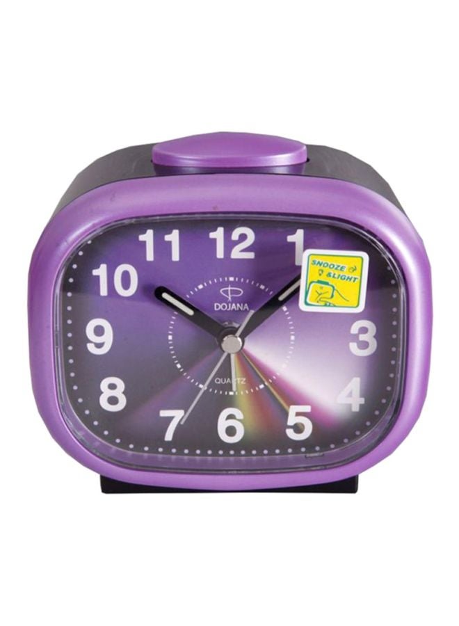 ساعة منبه بعقارب بنفسجي/ أسود
