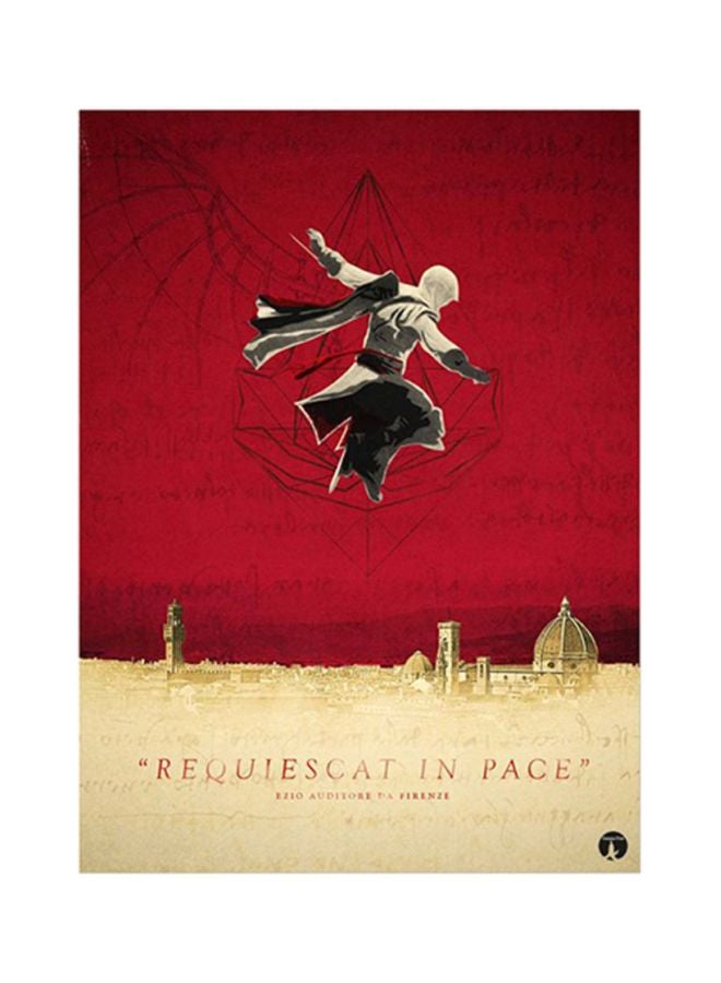 BP Assassin's Creed Metal Plate Poster Red/Beige 15x20cm