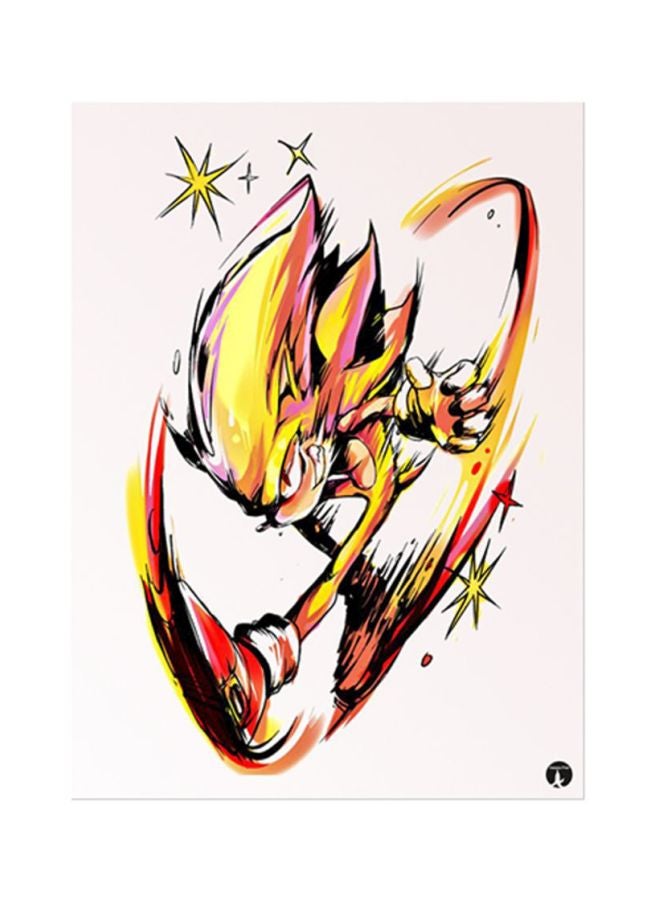 Video Game Sonic Metal Plate Poster Pink/Red 15x20cm