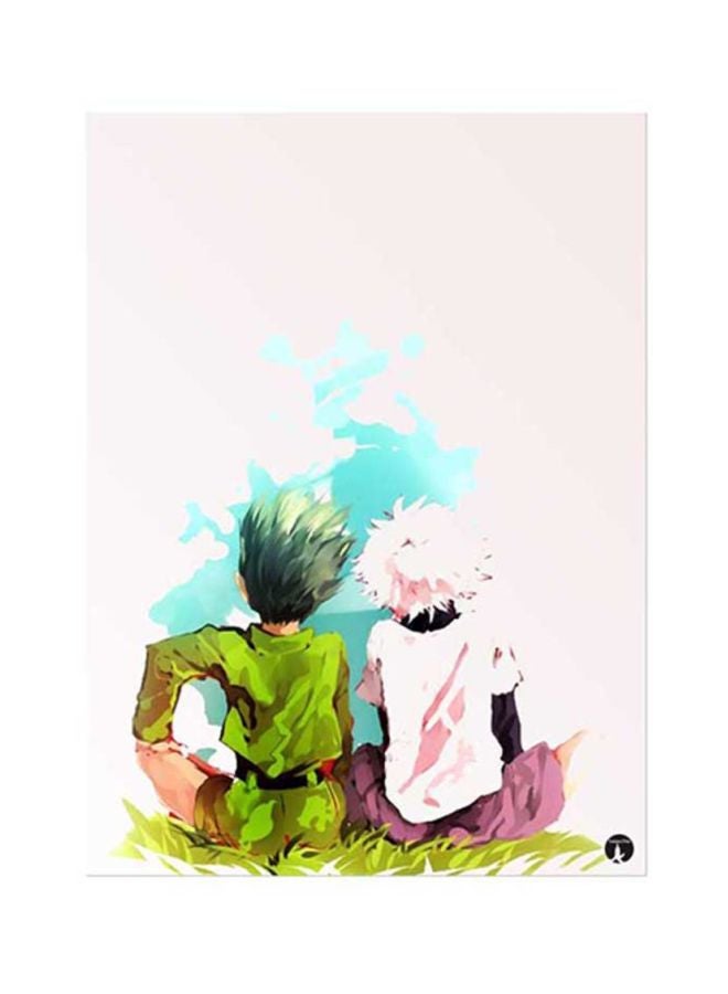 بي بي ملصق لوحي من المعدن بطبعة من مسلسل الرسوم المتحركة "Hunter X" أخضر / وردي 15x20Ø³Ù†ØªÙŠÙ…ØªØ±