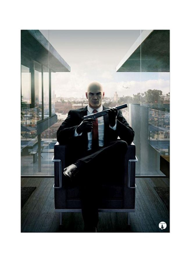 Video Game Hitman Metal Plate Poster Multicolour 15x20centimeter